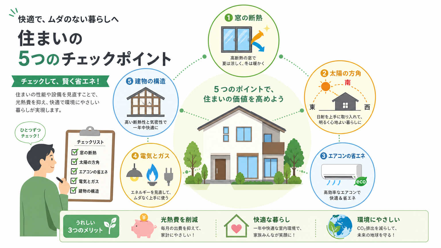 光熱費を下げる住まい選びの結論|チェックすべき5つのポイント